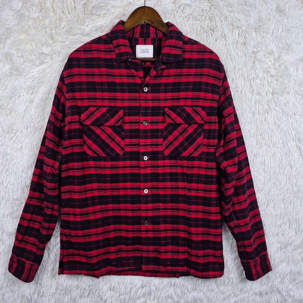 United Arrows & Sons Mens Buffalo Plaid Flannel Work Shirt Made in Japan Lg